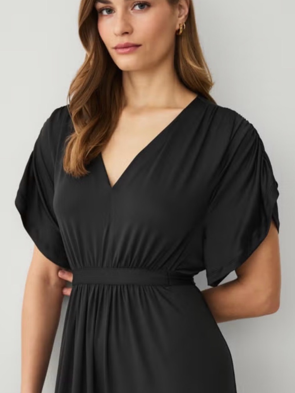 ellos Black V-Neck Puff Sleeve Maxi Dress - Picture 2 of 9
